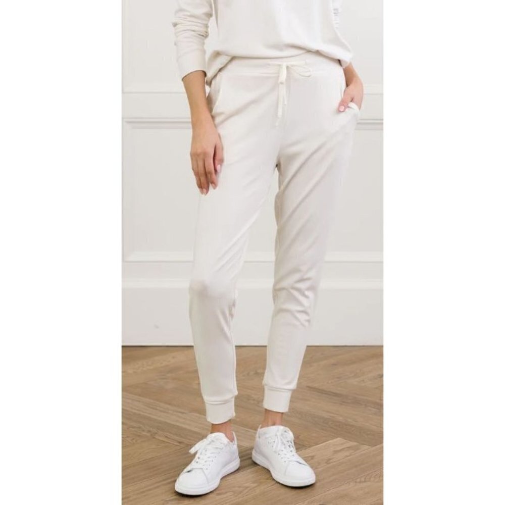 Cozy Earth Ivory White‎ Bamboo Jogger Pant M